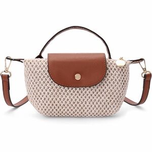 White Woven Straw Crossbody
